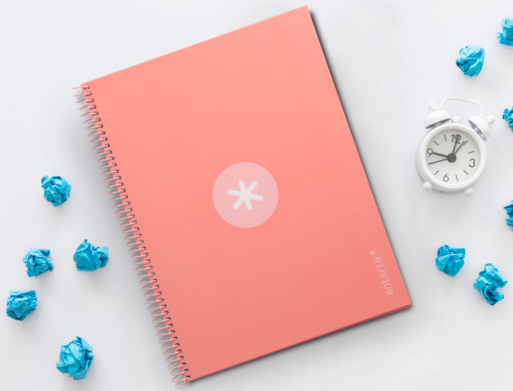 CADERNO ESPIRAL A4 MICRO ANTARTIK CAPA FORRADA 80F 90 GR HORIZONTAL 1 BANDA 4 FUROS COR ROSA CLARO