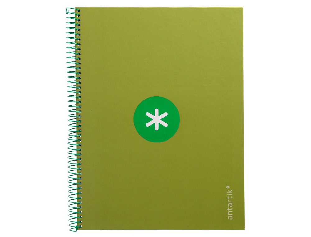 CADERNO ESPIRAL A4 MICRO ANTARTIK CAPA FORRADA 80F 90 GR HORIZONTAL 1 BANDA 4 FUROS COR VERDE