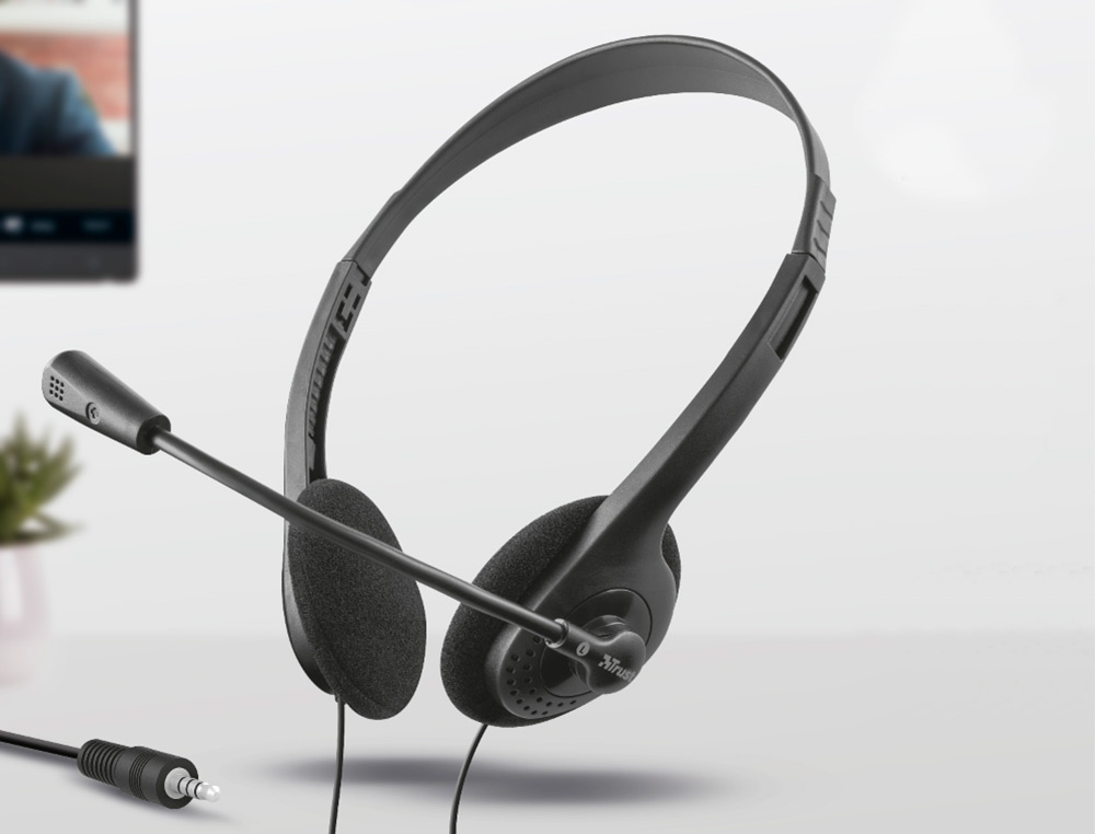 AURICULAR TRUST PRIMO CHAT HEADSET PARA PC E LAPTOP COMP. CABO 1,8 M COM MICROFONE CONEXAO JACK 3.5 MM COR PRETO