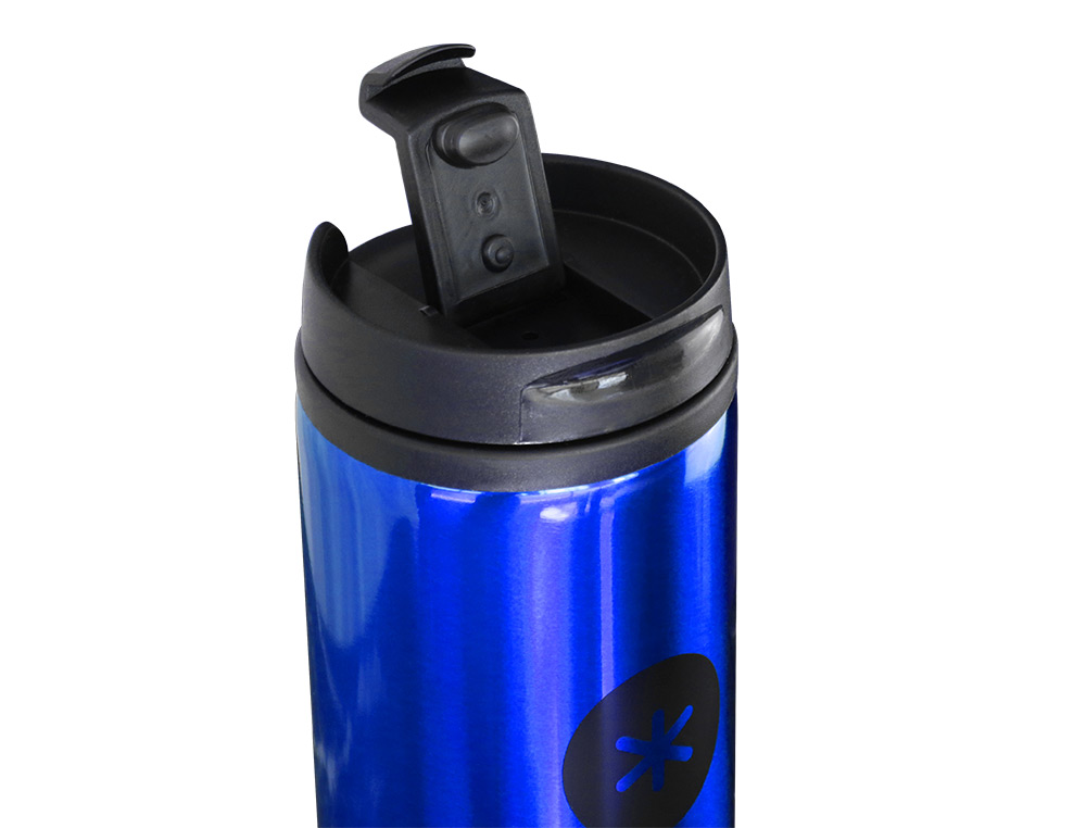 COPO ANTARTIK ACO INOXIDAVEL COM TAMPA DOSIFICADORA DE SEGURANCA E BASE ACOLCHOADA 290 ML COR AZUL