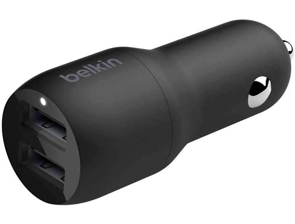 CARREGADOR PARA CARRO BELKIN CCB001BTBK DUPLO USB-A 24W 12W X2 COR PRETO