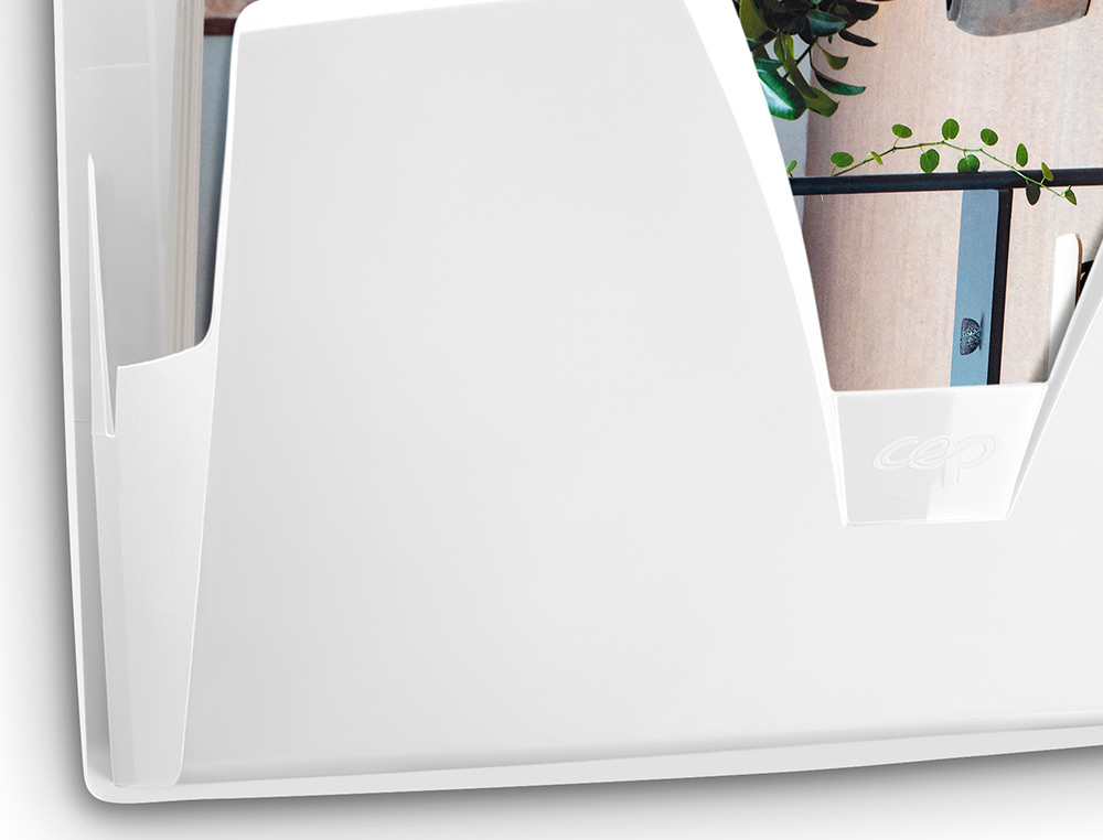 EXPOSITOR MURAL CEP PROTECT ANTIBACTERIANO PLASTICO COR BRANCO 361X86X270 MM