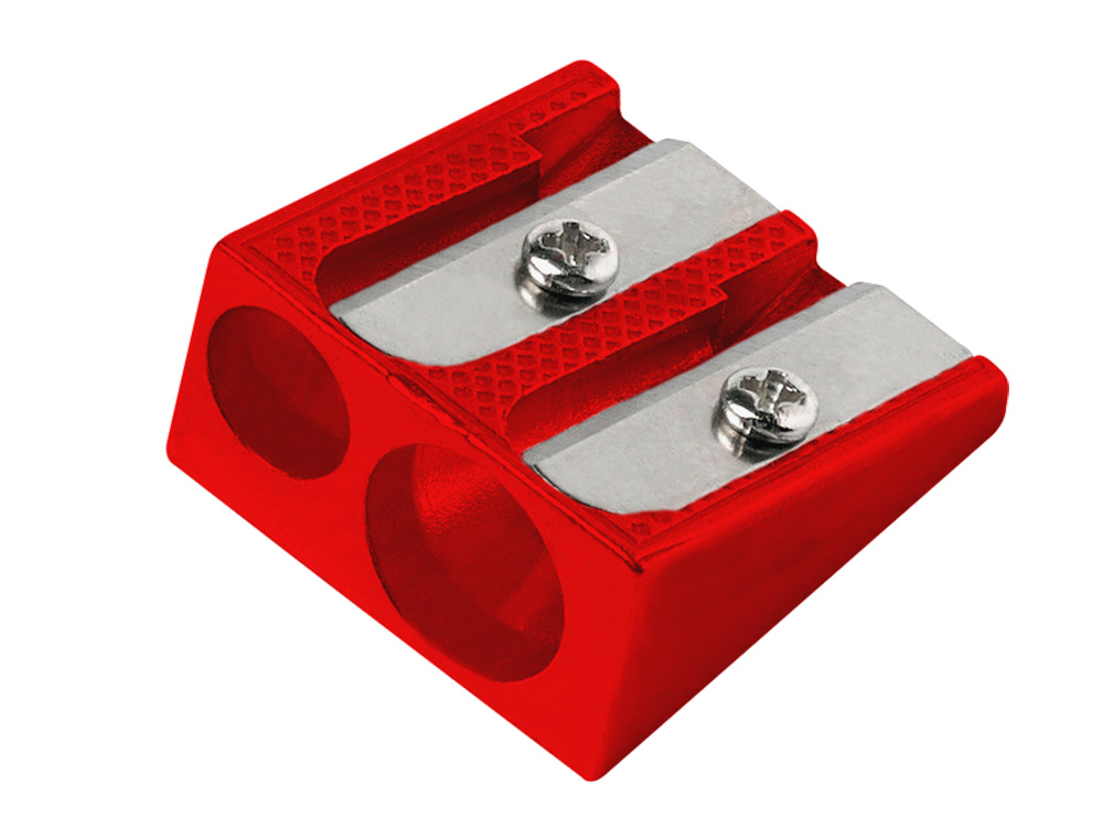 APARA LAPIS LIDERPAPEL METALICO 2 USOS COR VERMELHO
