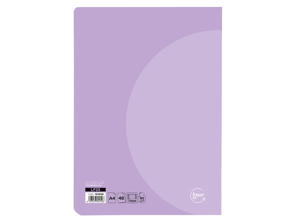 CADERNO AGRAFADO LIDERPAPEL 360 CAPA DE PLASTICO DIN A5 48 F 90 GR PAUTADO DUPLA MARGEM CORES PASTEL SORTIDAS
