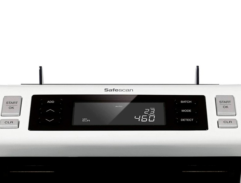 CONTADOR DE NOTAS SAFESCAN 2265 FUNCAO ADICIONAR E ANEXAR VERIFICA UV/MG/COR/TAMANHO E ESPESSURA 1200 BILHETES/MIN