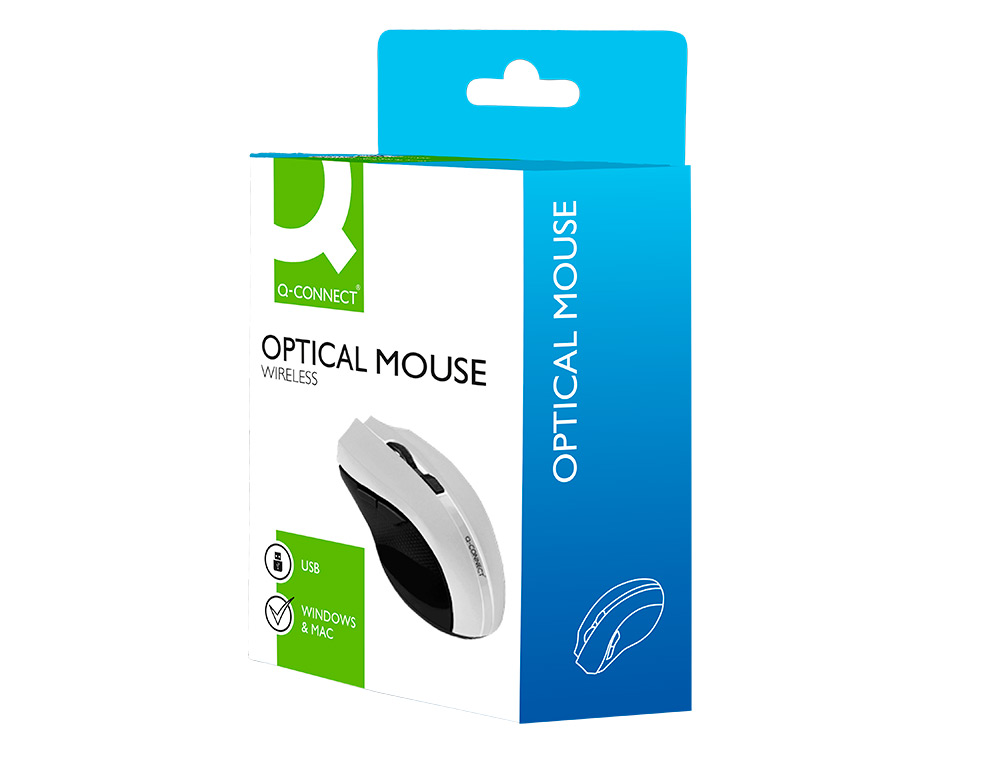 RATO Q-CONNECT OTICO SEM FIOS 1000 DPI RECETOR USB 2,4 GHZ BRANCO