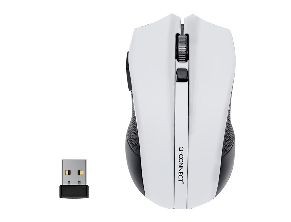 RATO Q-CONNECT OTICO SEM FIOS 1000 DPI RECETOR USB 2,4 GHZ BRANCO