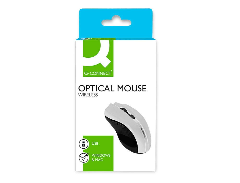 RATO Q-CONNECT OTICO SEM FIOS 1000 DPI RECETOR USB 2,4 GHZ BRANCO