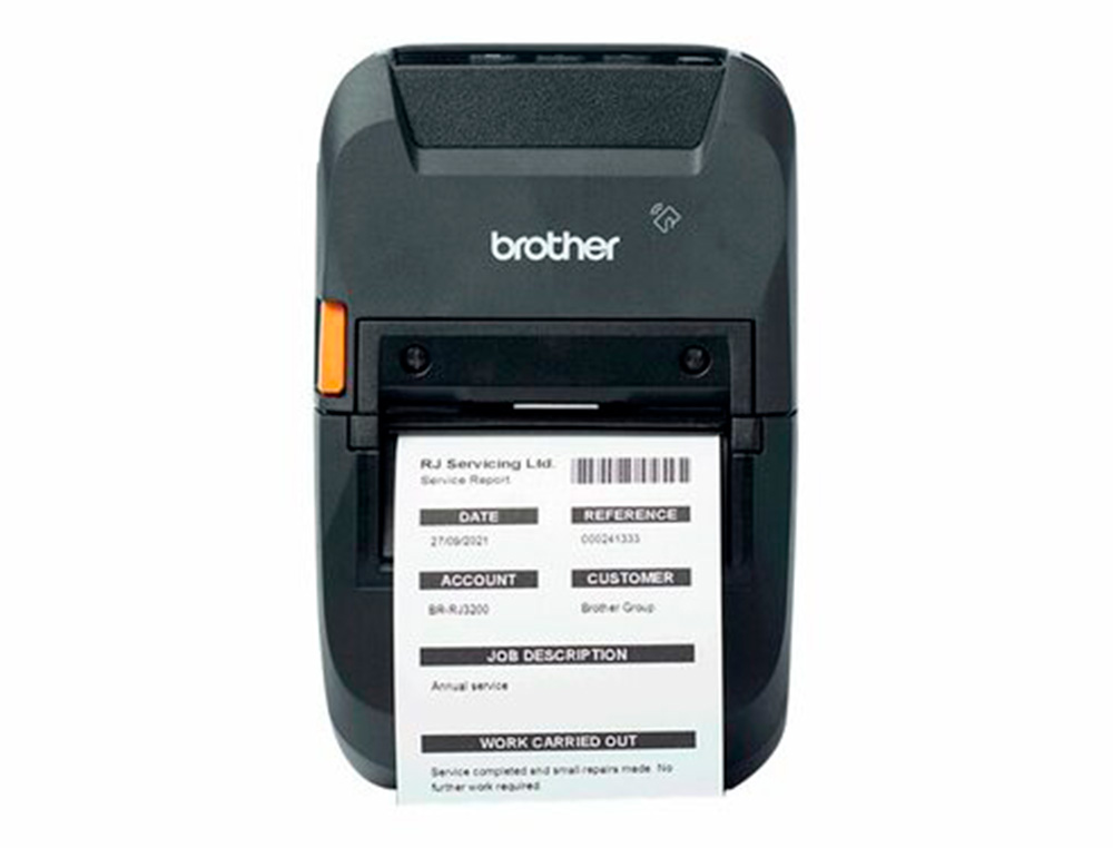 IMPRESSORA DE ETIQUETAS BROTHER RJ3230BL PORTATIL ATE 72 MM CORTE AUTOMATICO TERMICA USB TIPO C NFC BLUETOOTH