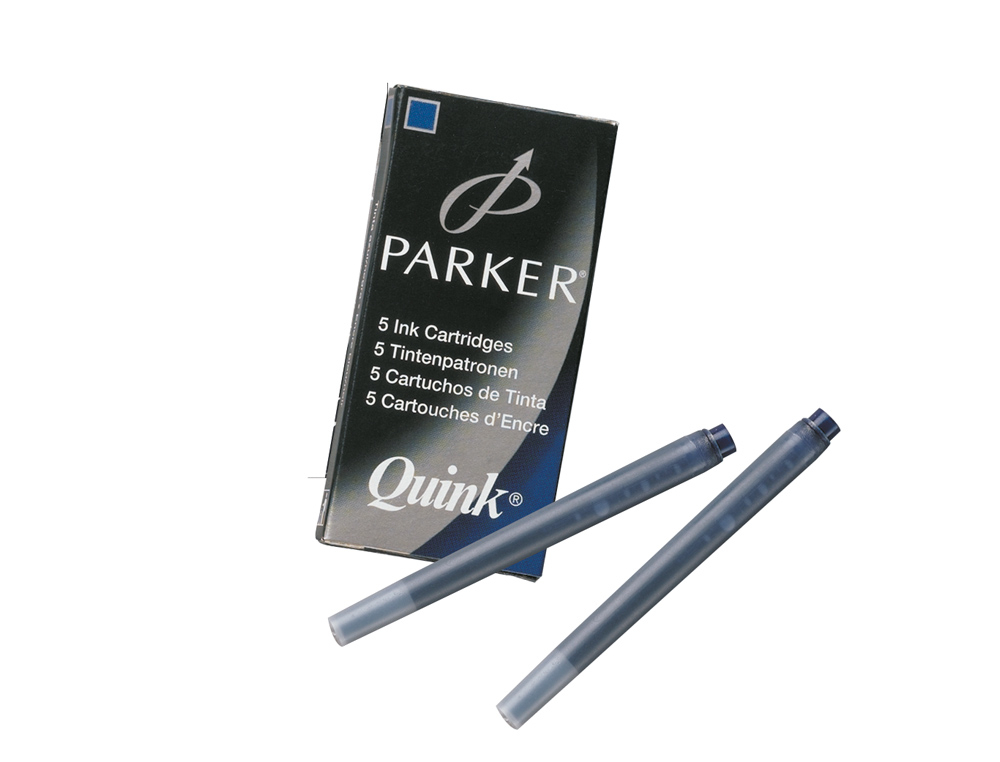 TINTA PARKER QUINK AZUL PERMANENTE CAIXA DE 5 CARTUCHOS