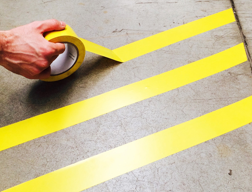 FITA ADESIVA TARIFOLD PARA MARCACAO E SINALIZACAO DE CHAO 33 MT X 50 MM COR AMARELO