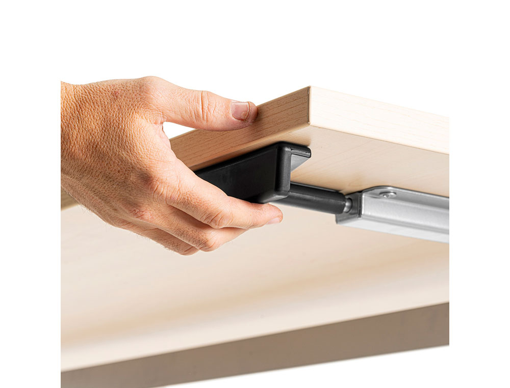 MESA DE ESCRITORIO ROCADA 180X80CM COM TABULEIRO REBATIVEL 90 ACABAMENTO FD01 ALUMINIO/FAIA
