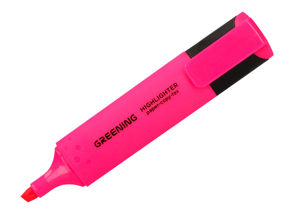 MARCADOR GREENING FLUORESCENTE PONTA BISELADA ROSA