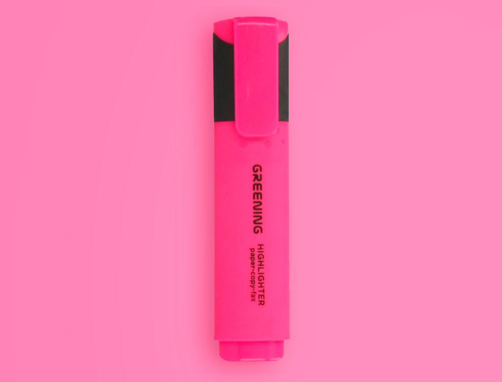 MARCADOR GREENING FLUORESCENTE PONTA BISELADA ROSA