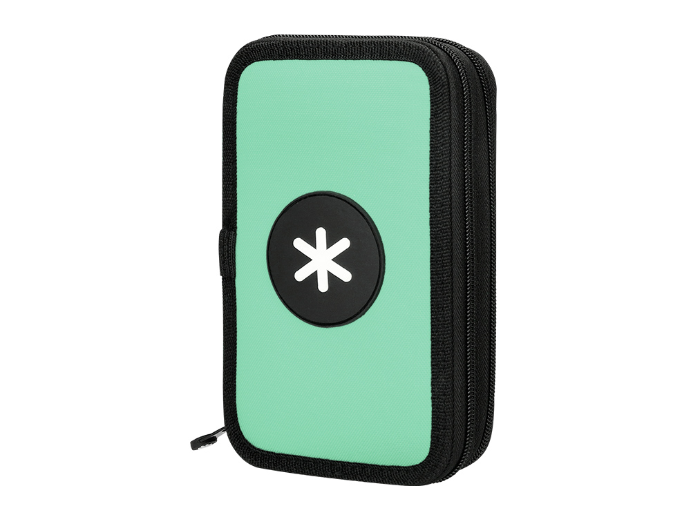 ESTOJO ESCOLAR ANTARTIK DUPLO COR MENTA 28 PECAS 200X125X45 MM