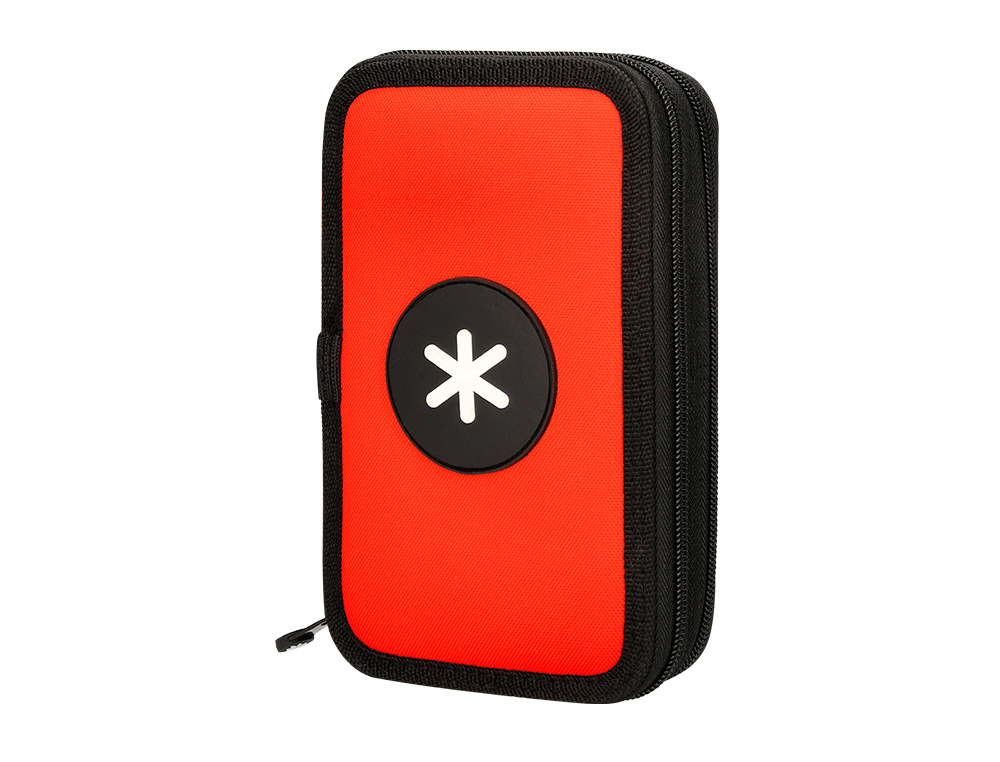 ESTOJO ESCOLAR ANTARTIK DUPLO COR VERMELHO 28 PECAS 200X125X45 MM