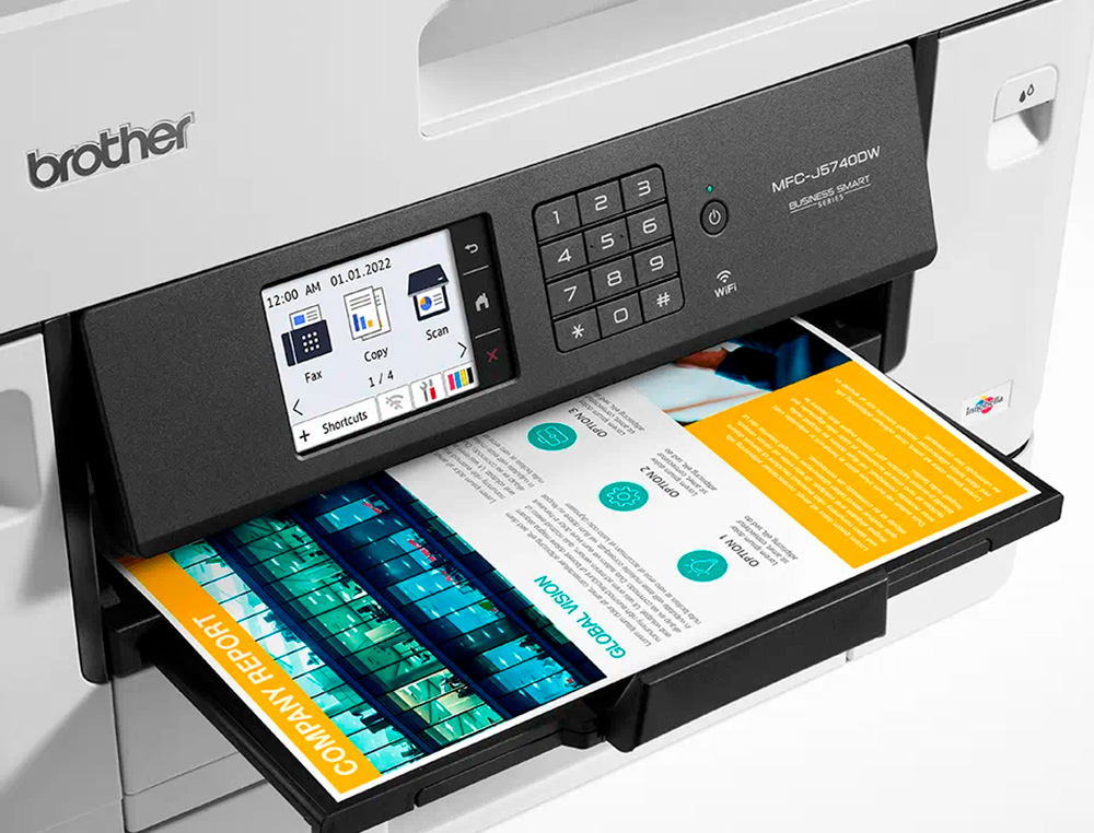 MULTIFUNÇ ES BROTHER MFC-J5740DW PROFISSIONAL A4 / A3 COR TINTA 28PPM DUPLEX TATIL WIFI BANDEJAS 2X 250 FOLHAS