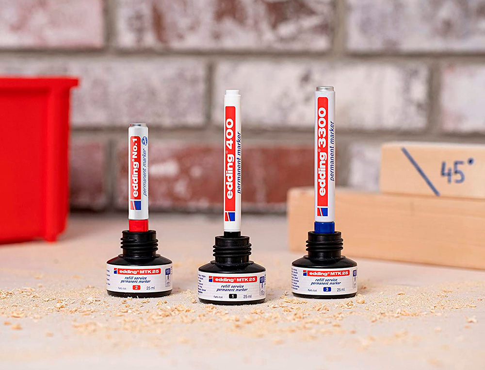 TINTA MARCADOR EDDING MTK-25 COM SISTEMA CAPILAR COR VERDE FRASCO DE 25 ML