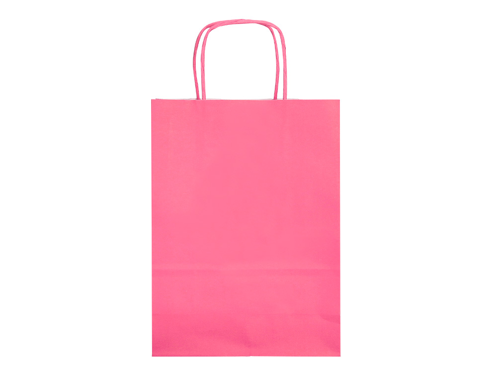 SACO DE PAPEL Q-CONNECT CELULOSE ROSA S COM ASA TORCIDA 240X320X10 MM