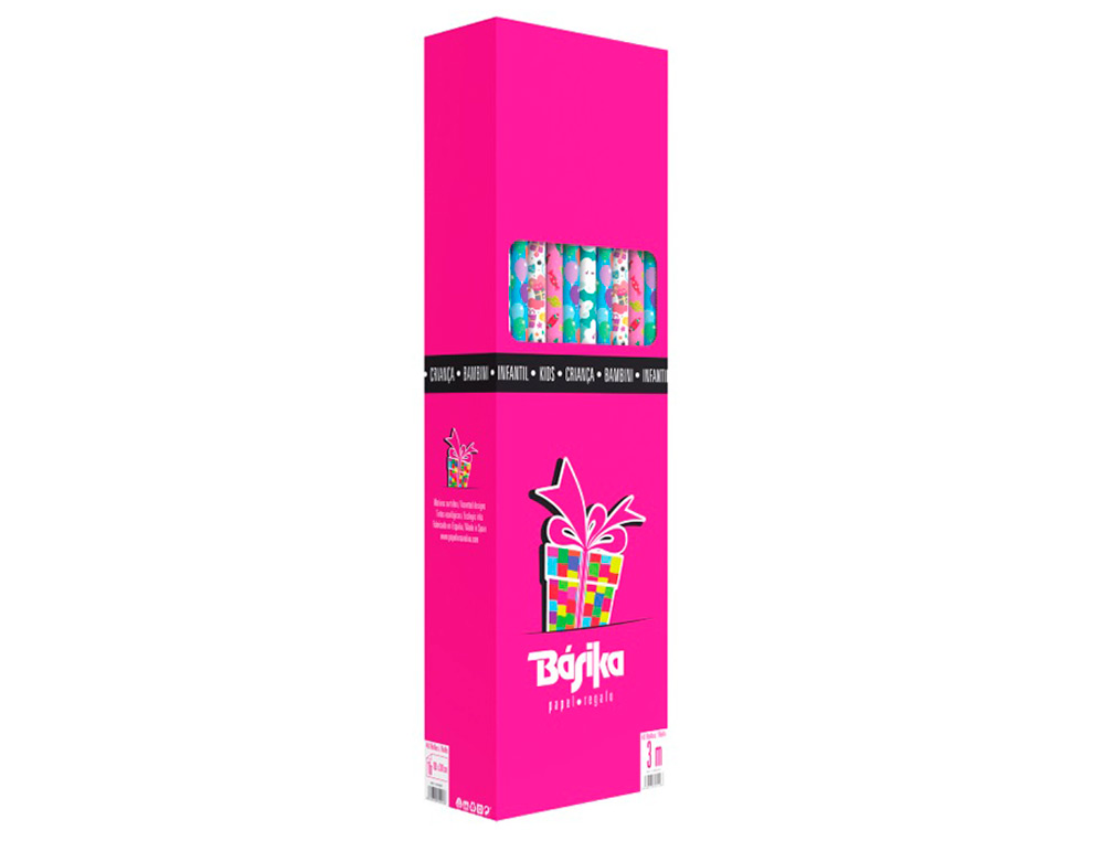 PAPEL FANTASIA BASIKA INFANTIL ROLO DE 100 X 300 CM MODELOS SORTIDOS