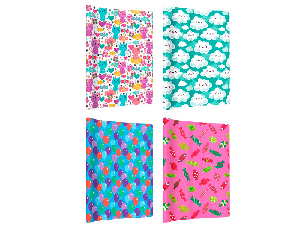 PAPEL FANTASIA BASIKA INFANTIL ROLO DE 100 X 300 CM MODELOS SORTIDOS