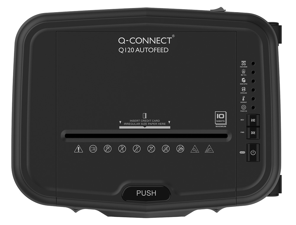 DESTRUIDORA DE DOCUMENTOS Q-CONNECT CAPACIDADE DE CORTE 120 F AUTO / 10 F MANUAL DESTROI AGRAFES CLIPS E CARTOES 19L