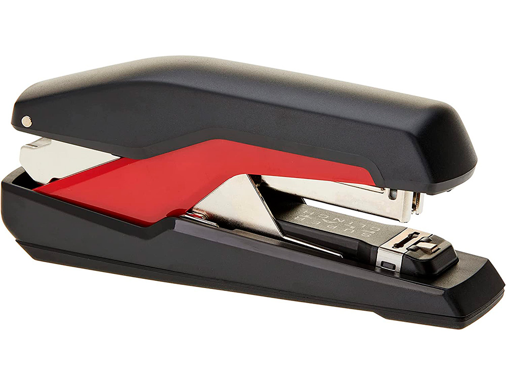 AGRAFADOR RAPID S17 FULLSTRIP PLASTICO CAPACIDADE 30 FOLHAS USA AGRAFES 24/6 E 26/6 COR PRETO/VERMELHO