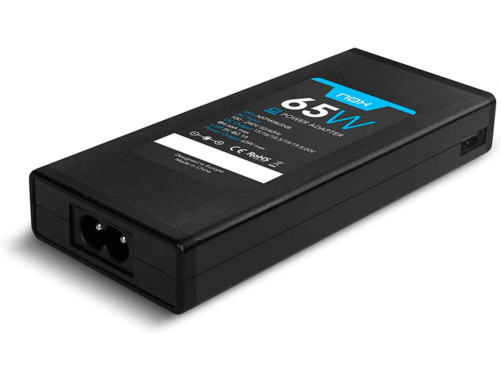 ADAPTADOR DE CORRENTE NOX PARA PORTATIL 65W USB COM 10 CONECTORES
