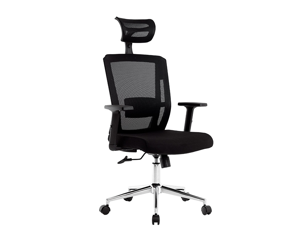 CADEIRA DE DIRECAO Q-CONNECT DESIO ERGONOMICA ENCOSTO ALTO E APOIO DE CABECA AJUSTAVEL EM ALTURA 1180+100X630X625 MM COR