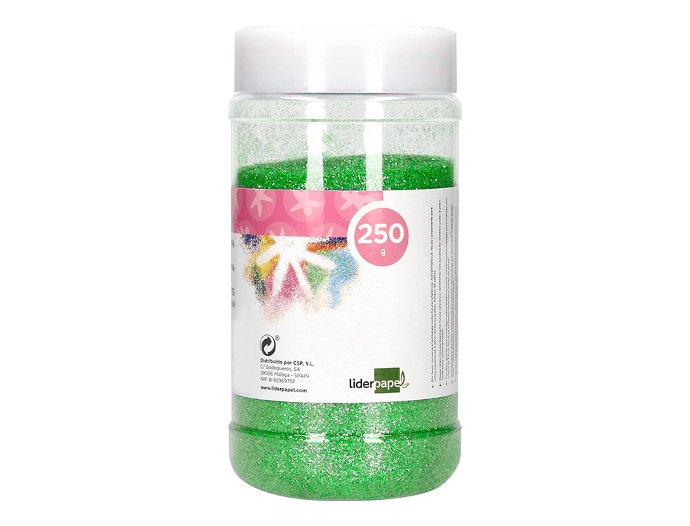 PURPURINA LIDERPAPEL FANTASIA COR VERDE PASTEL METALIZADO FRASCO DE 250 GR