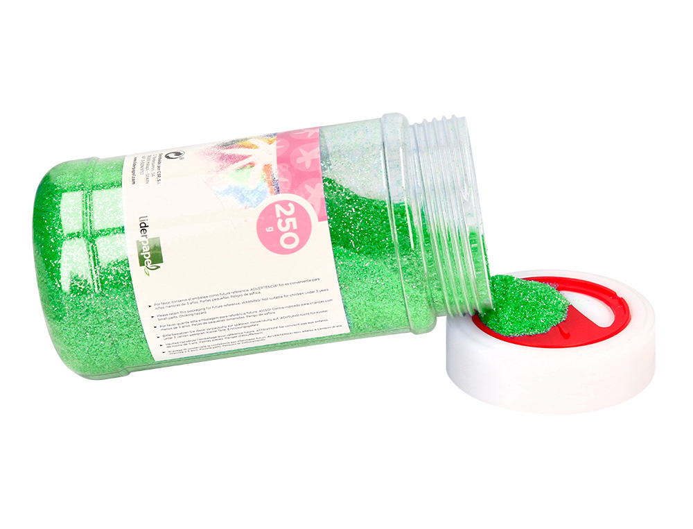 PURPURINA LIDERPAPEL FANTASIA COR VERDE PASTEL METALIZADO FRASCO DE 250 GR