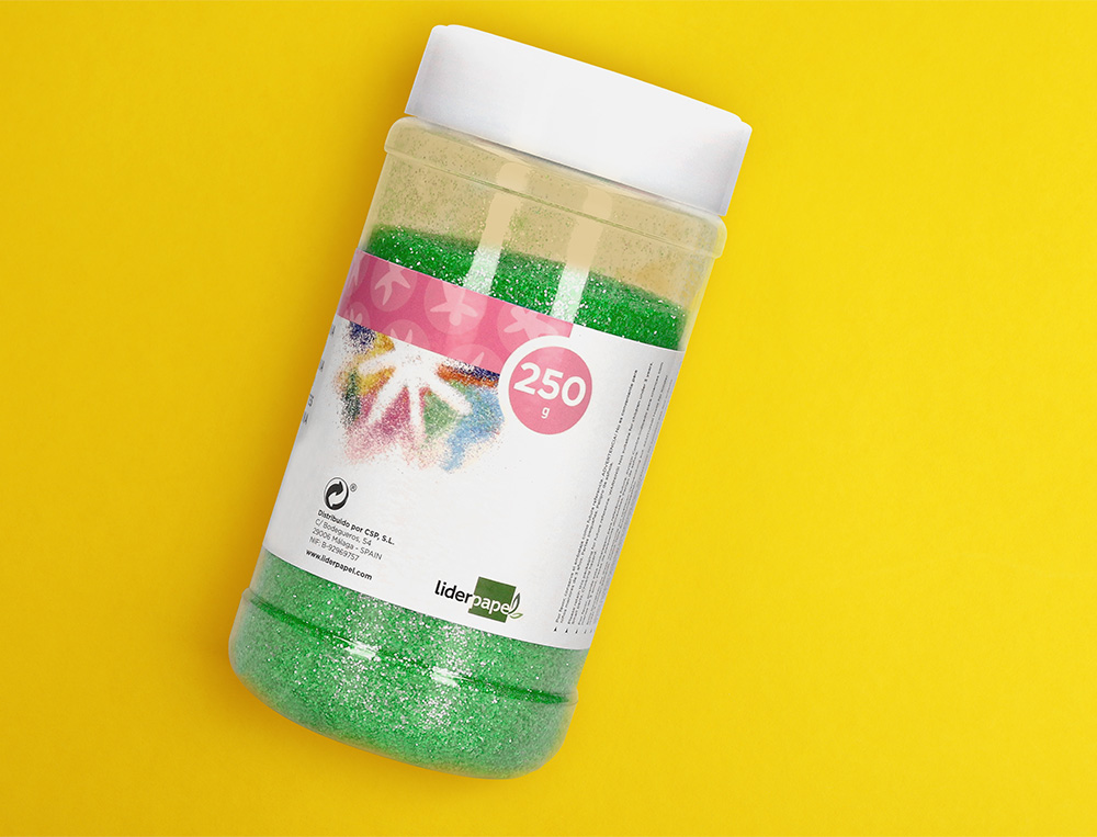 PURPURINA LIDERPAPEL FANTASIA COR VERDE PASTEL METALIZADO FRASCO DE 250 GR