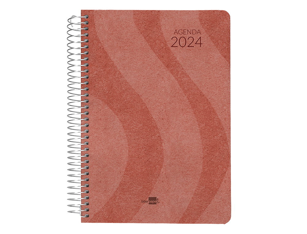 AGENDA ESPIRAL LIDERPAPEL SYROS 15X21 CM 2024 DIA PAGINA ESPIRAL SIMPLES PAPEL 60 GR COR VERMELHO