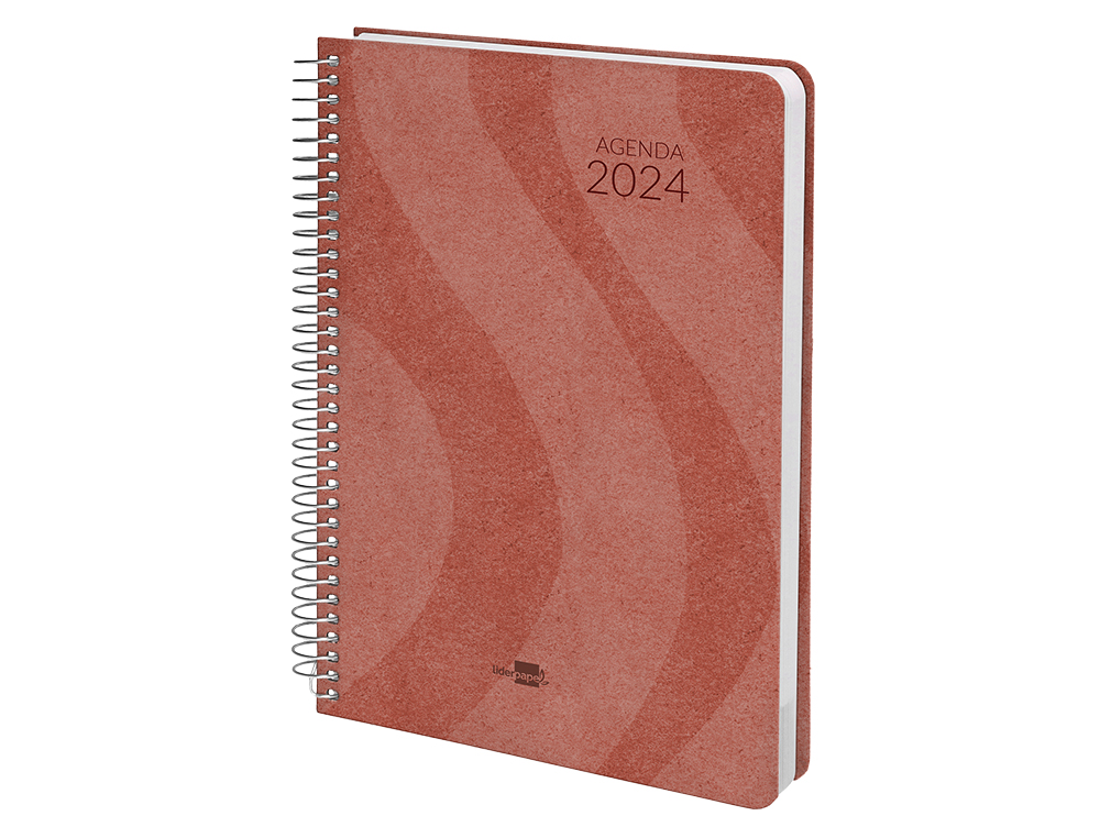 AGENDA ESPIRAL LIDERPAPEL SYROS 15X21 CM 2024 DIA PAGINA ESPIRAL SIMPLES PAPEL 60 GR COR VERMELHO
