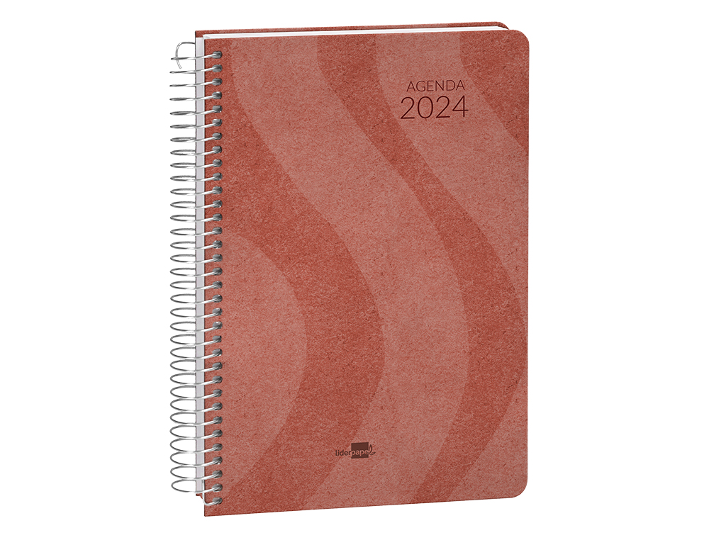 AGENDA ESPIRAL LIDERPAPEL SYROS 15X21 CM 2024 DIA PAGINA ESPIRAL SIMPLES PAPEL 60 GR COR VERMELHO