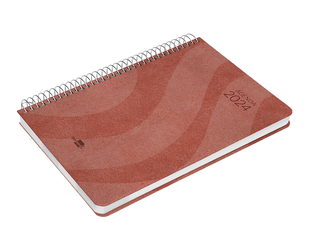 AGENDA ESPIRAL LIDERPAPEL SYROS 15X21 CM 2024 DIA PAGINA ESPIRAL SIMPLES PAPEL 60 GR COR VERMELHO