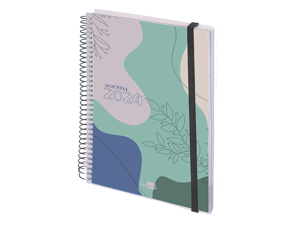 AGENDA ESPIRAL LIDERPAPEL TINOS A5 2024 SEMANA VISTA CAPA POLIPROPILENO PERSONALIZAVEL PAPEL 70 GR
