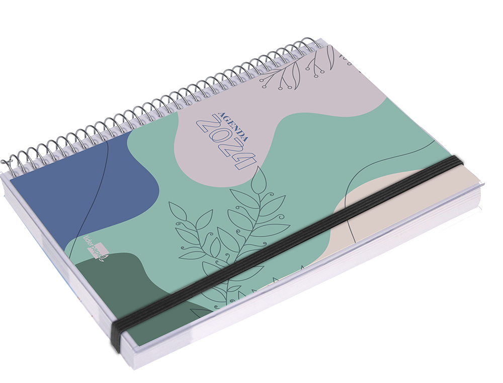 AGENDA ESPIRAL LIDERPAPEL TINOS A5 2024 SEMANA VISTA CAPA POLIPROPILENO PERSONALIZAVEL PAPEL 70 GR