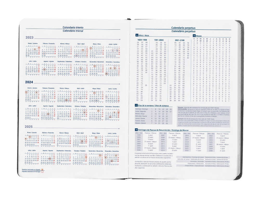 AGENDA ENCADERNADA LIDERPAPEL LEONTIO A5 2024 DIA PAGINA PAPEL 70GR COR CINZA