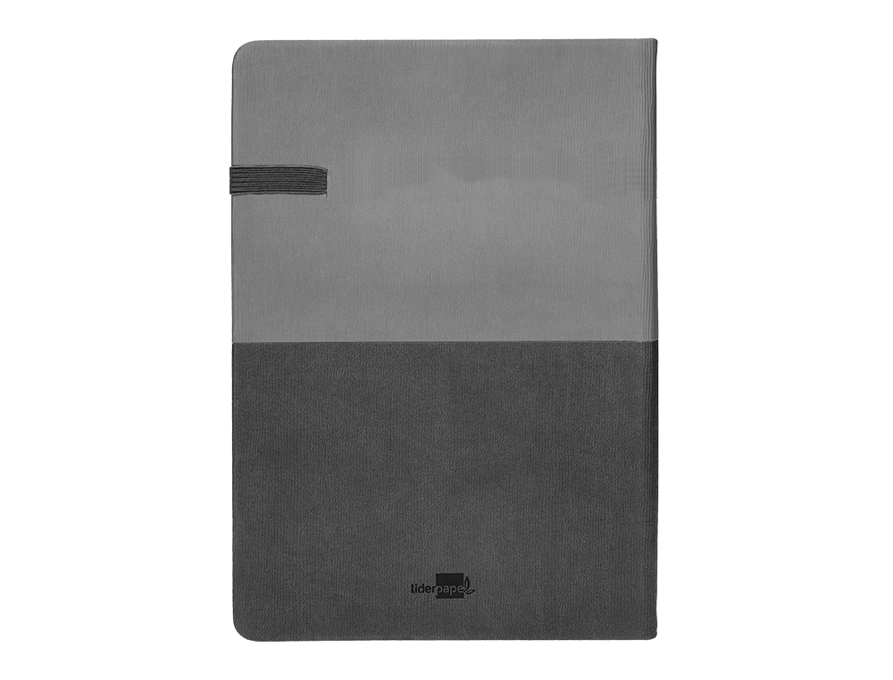 AGENDA ENCADERNADA LIDERPAPEL LEONTIO A5 2024 DIA PAGINA PAPEL 70GR COR CINZA
