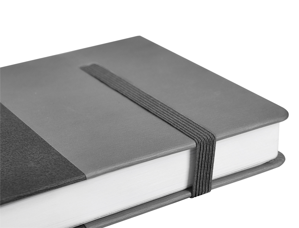 AGENDA ENCADERNADA LIDERPAPEL LEONTIO A5 2024 DIA PAGINA PAPEL 70GR COR CINZA