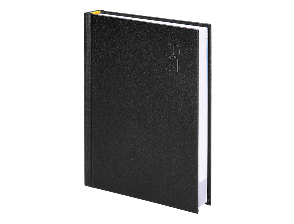 AGENDA ENCADERNADA LIDERPAPEL CORFU 15X21 CM 2024 DIA PAGINA PAPEL 60 GR COR PRETO IDIOMA PORTUGUES