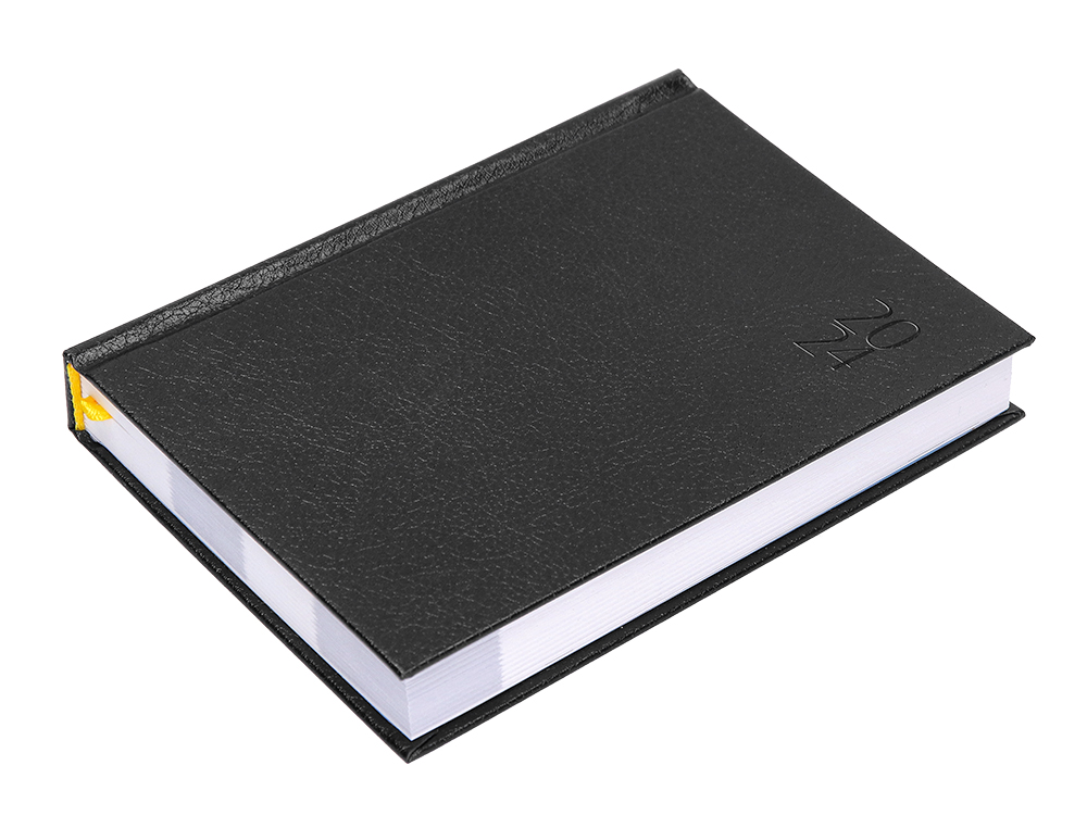 AGENDA ENCADERNADA LIDERPAPEL CORFU 15X21 CM 2024 DIA PAGINA PAPEL 60 GR COR PRETO IDIOMA PORTUGUES