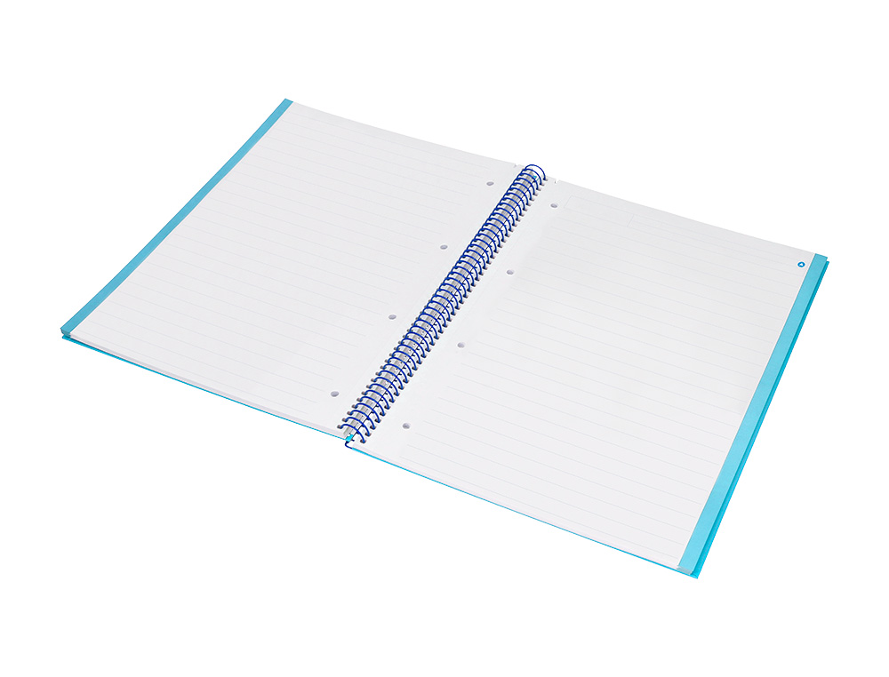 CADERNO ESPIRAL NAVIGATOR A4 MICRO CAPA FORRADA 80 F 80 GR PAUTADO 1 BANDA COR CELESTE