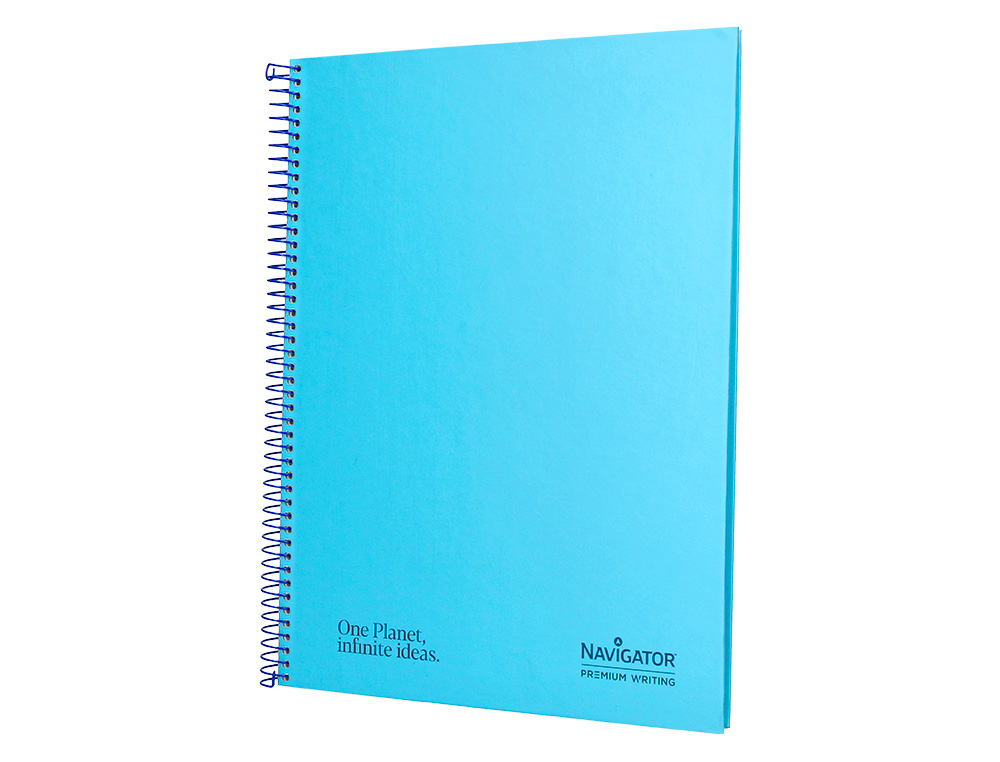 CADERNO ESPIRAL NAVIGATOR A4 MICRO CAPA FORRADA 80 F 80 GR PAUTADO 1 BANDA COR CELESTE
