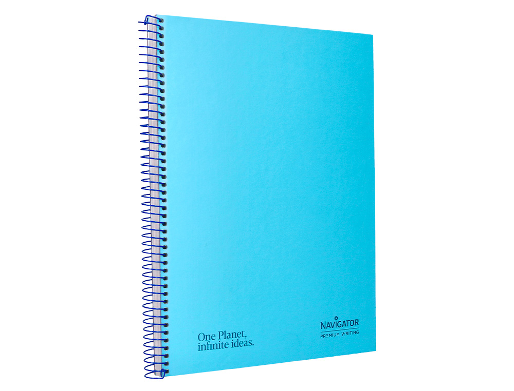 CADERNO ESPIRAL NAVIGATOR A4 MICRO CAPA FORRADA 80 F 80 GR PAUTADO 1 BANDA COR CELESTE
