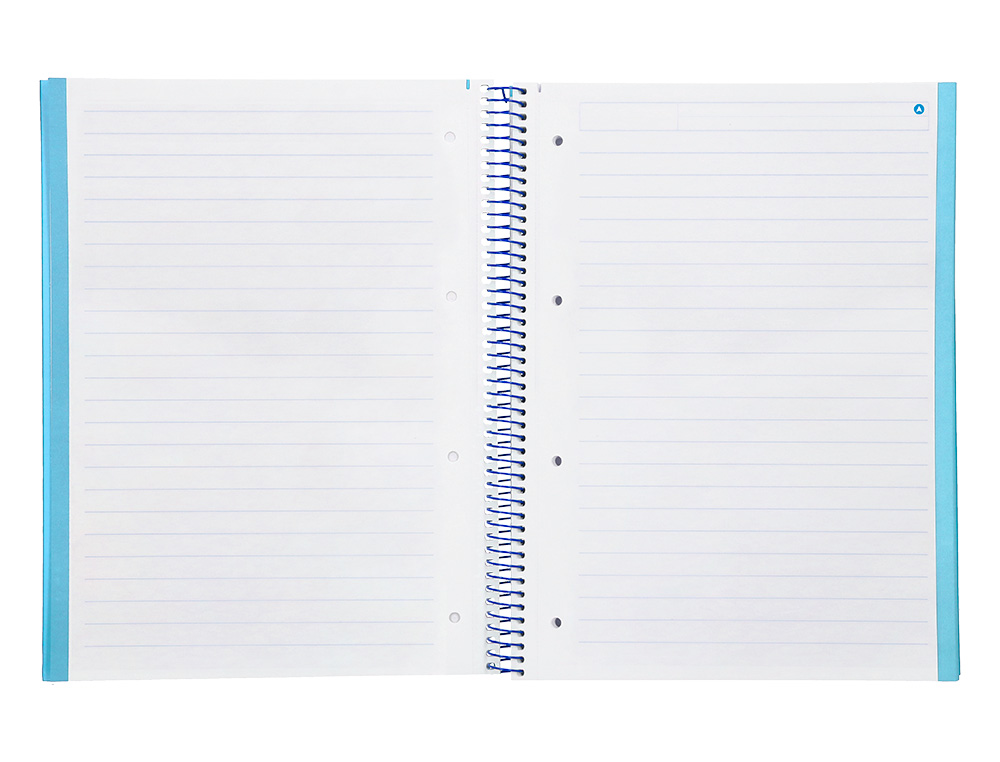 CADERNO ESPIRAL NAVIGATOR A4 MICRO CAPA FORRADA 80 F 80 GR PAUTADO 1 BANDA COR CELESTE