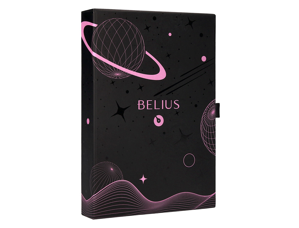 CANETA E BOLSA EM IMITACAO PELE BELIUS SPACE B DESENHO MINIMALISTA ROSA TINTA AZUL CAIXA DESIGN