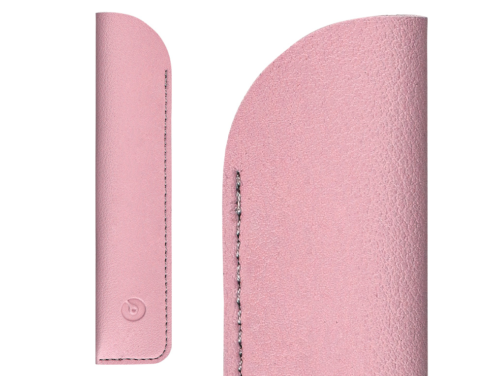 CANETA E BOLSA EM IMITACAO PELE BELIUS SPACE B DESENHO MINIMALISTA ROSA TINTA AZUL CAIXA DESIGN