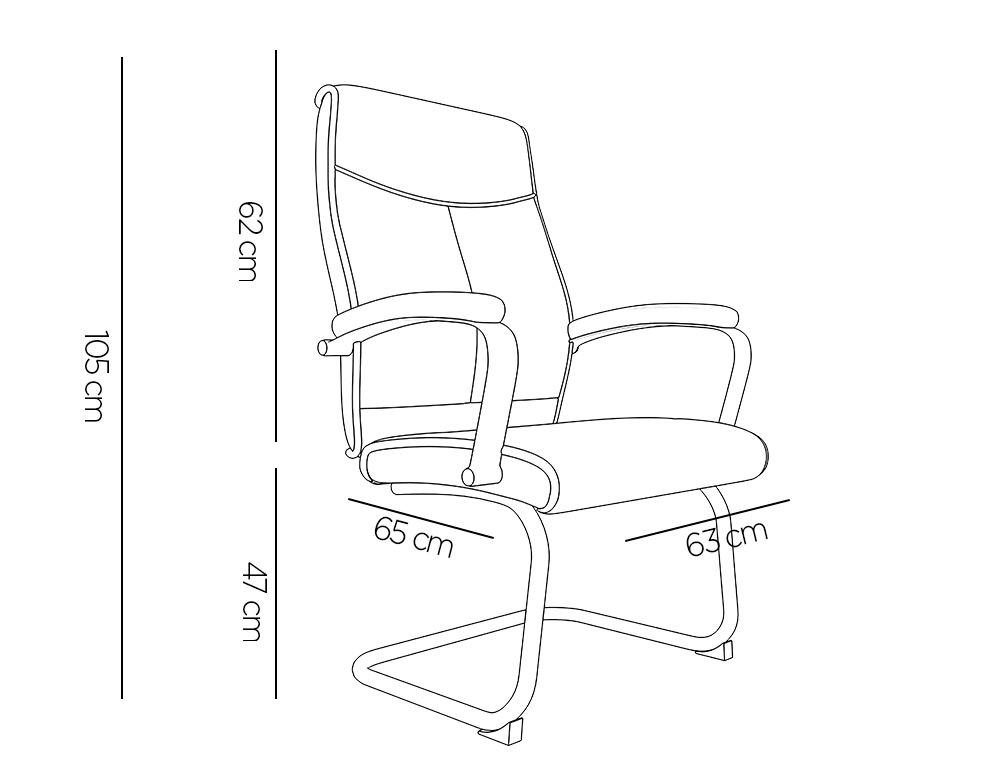 CADEIRA DE ESCRITORIO Q-CONNECT MODENA IMIT DE PELE BASE METAL ALT MAX 1050 MM LARG 630 MM PROF 650 COR CINZA